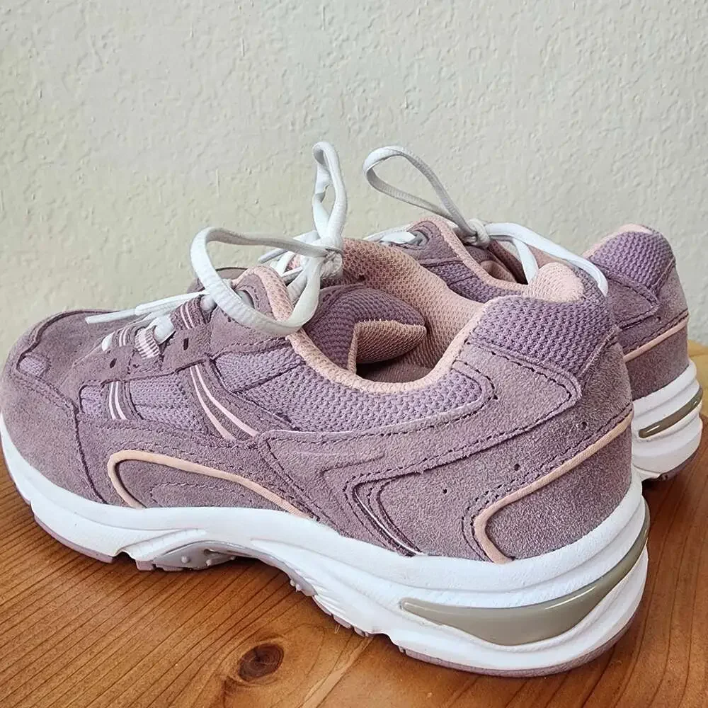 Vionic Walker Shoes Womens Size 7.5 Wide Pink Suede Walking Comfort Sneakers